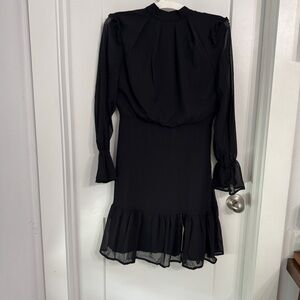 AREA STARS Women’s Black Long Sleeve Ruffled Mini Dress Size Small Nordstrom NWT